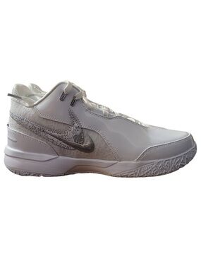 Nike White and Silver High-Top Basketball Sneakers